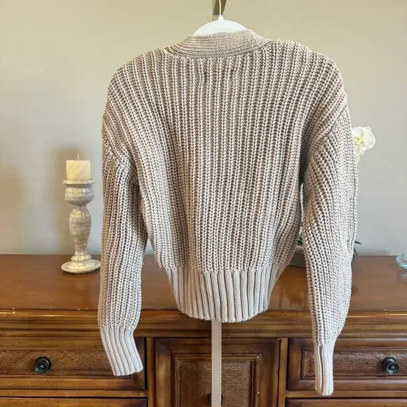 Pistola Mallory Chunky Knit Cardigan Sweater Oatmeal Size S NWOT - Picture 5 of 9